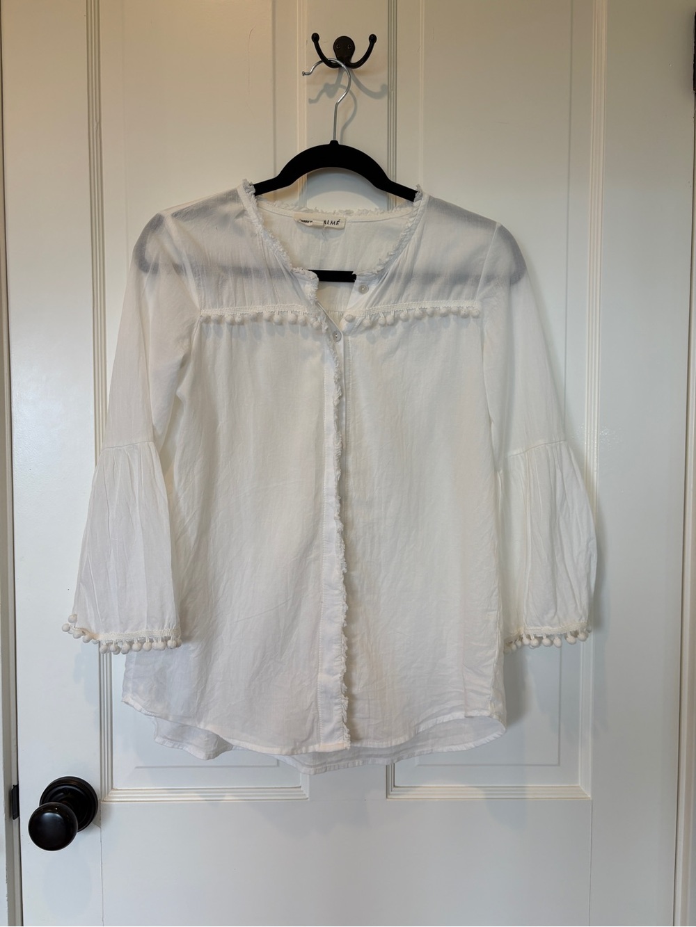 Johnny Was Calme Pom-Trim Peasant Blouse